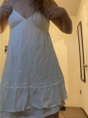 PacSun White Mini Dress with Ruffle Hem